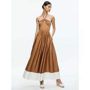 Alice + Olivia BEATRIX SWEETHEART TIE NECK DRESS Size US 12 $595